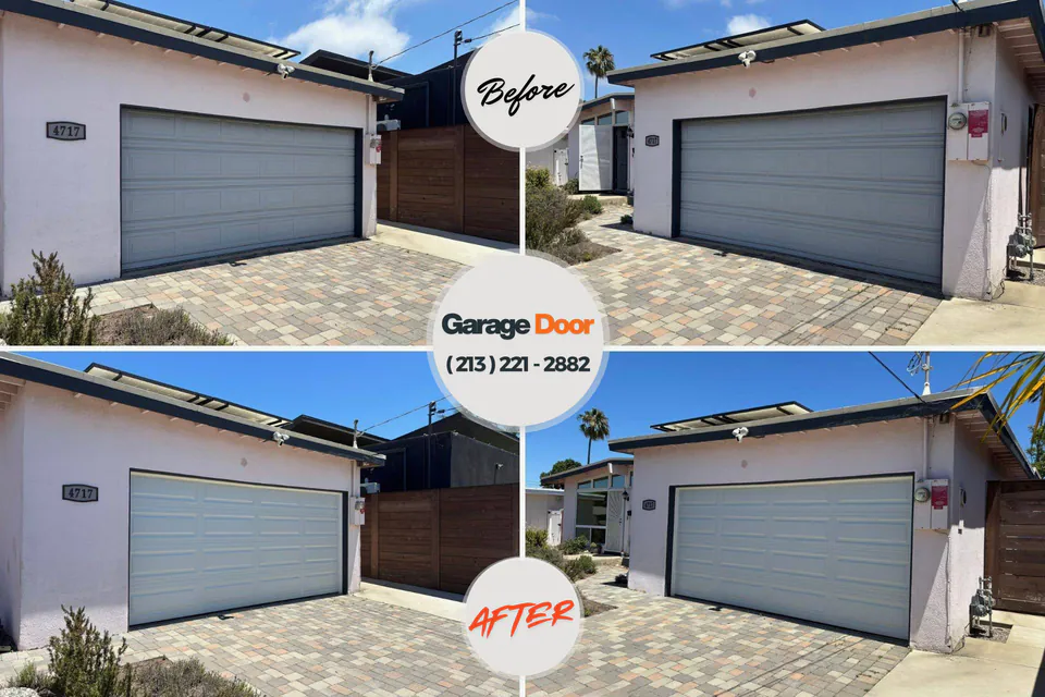 Before and after: garage door repair Avenue B and C, AZ